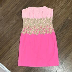 Lilly Pulitzer Pink Label Dress with Gold Appliqué Detail